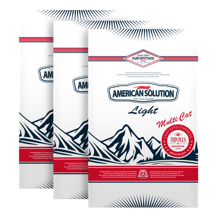 아메리칸솔루션 라이트 씬 플러스 벤토나이트 고양이모래 6kgx3개, 6kg, 3개