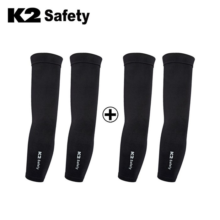 K2 UV차단 냉감 쿨토시 2P2P 2개 세트, 블랙2개