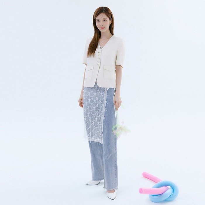 더엣지 린넨 혼방 반팔 자켓 WYJK3G04