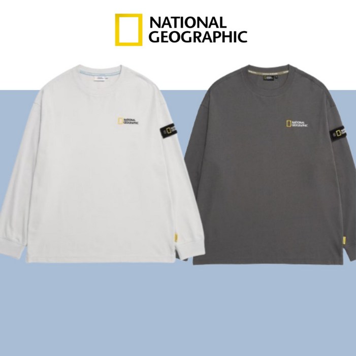 [국내매장판] 내셔널지오그래픽 맨투맨 스탠다드 세미 오버핏 롱 슬리브 티셔츠