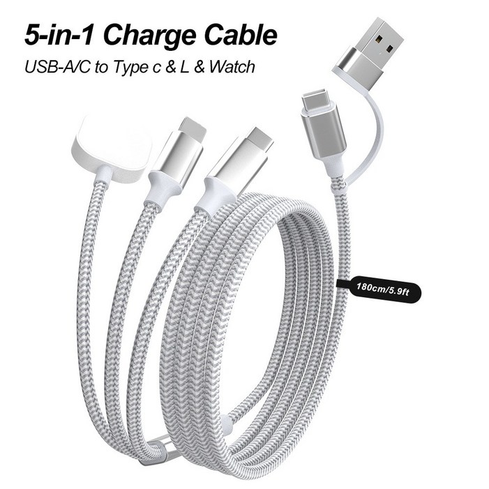 ZOZOFO PD 60W 6in1 급속 충전 케이블 자석 시계 무선 충전 케이블