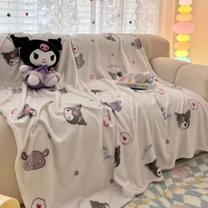 헬로 키티 쿠로미 사무실 핑크 극세사 무릎 담요 이불 패드 차박 캠핑