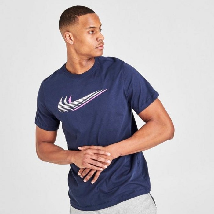 나이키 쓰리 스우시 반팔티셔츠 블랙 네이비 화이트42 반팔 티셔츠