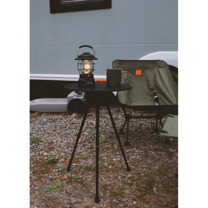 문캠핑 초경량 사이드 원형 보조테이블 보관파우치포함, 블랙