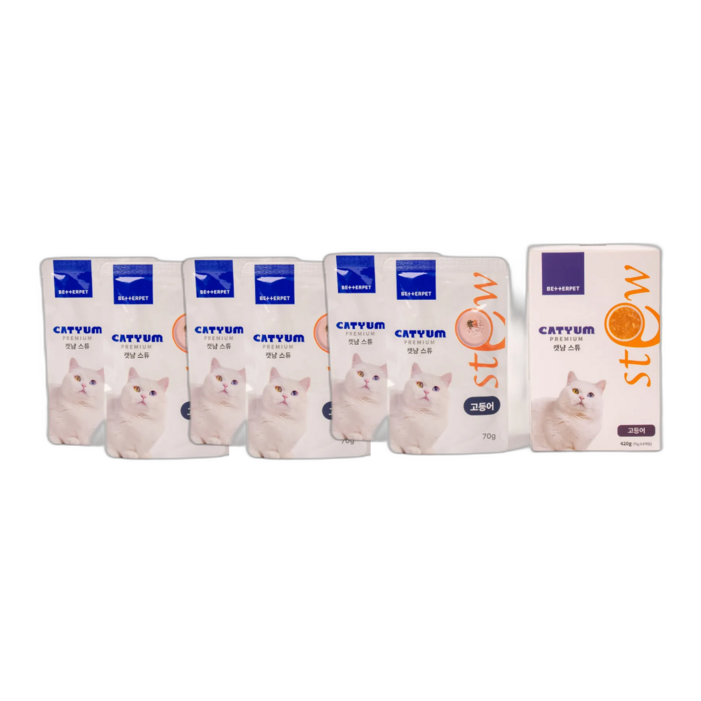 베러펫 캣냠 습식사료 고양이습식사료 고양이사료 간식 파우치 스튜 고등어 70g, 6개, 70g, 6개, 기타생선