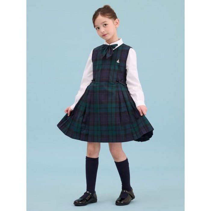 빈폴키즈 [BEANPOLE KIDS] 체크 신학기 베스트형 플리츠 원피스 그린 (BI5171G03M) 여아선물 가을