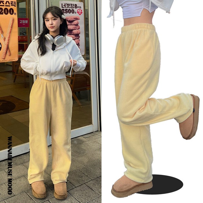 워너비뮤즈   12컬러 와이드조거원단선택  밴딩 츄리닝 바지