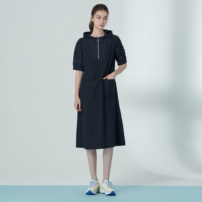 기비 20GIVY 배색 후드 집업 원피스 GY25M1FRD6039DK1217057