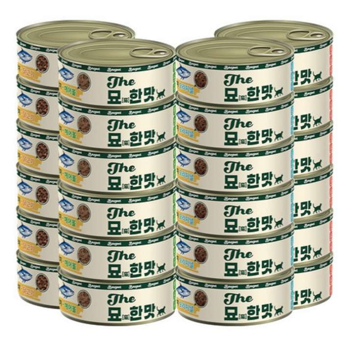 와와펫 묘한맛 고양이캔 4가지맛x6개 24개