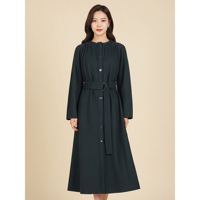 단추 디자인 벨티드 롱 원피스_JCBW0-WOP040