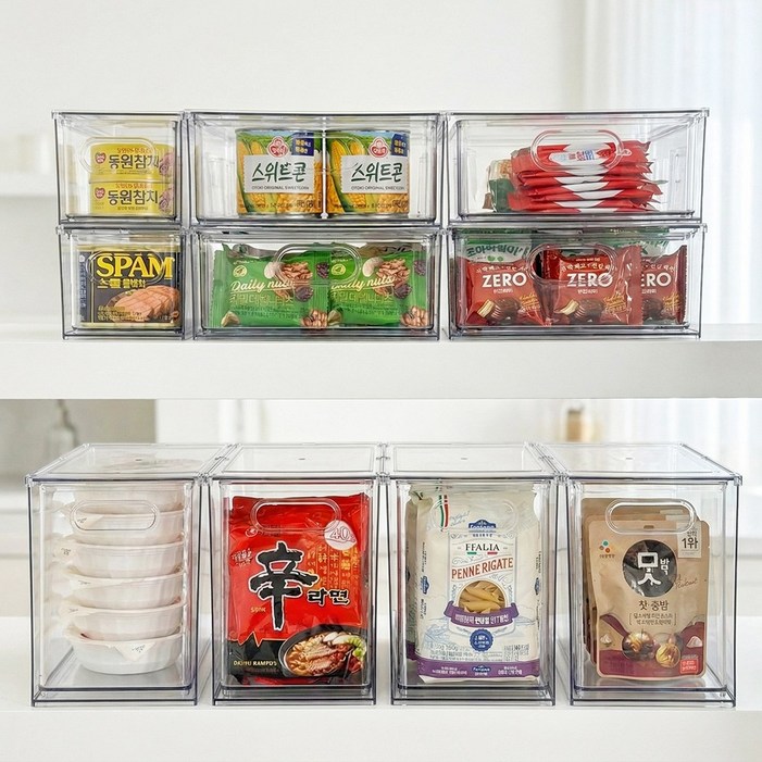 한누네 아크릴 서랍형 팬트리 정리함