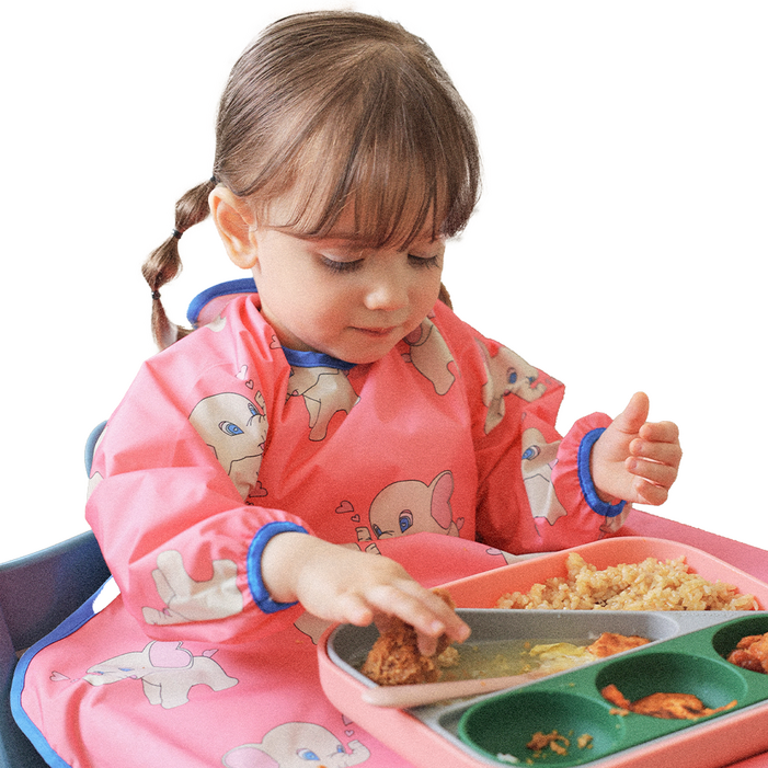 오우아스튜디오 자기주도 이유식 턱받이 식탁일체형 2way 지퍼형