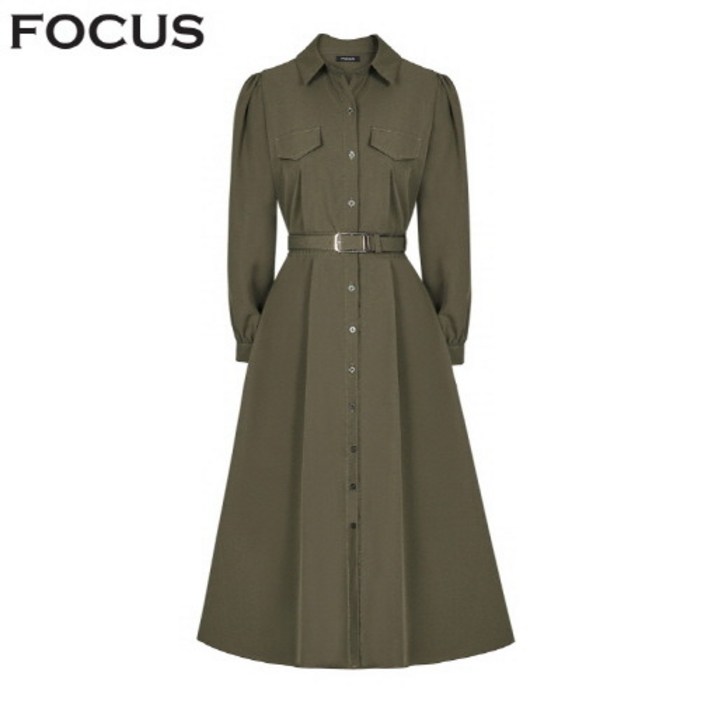 포커스 포커스 클래식벨트핏핀턱원피스VF3F1OP3141