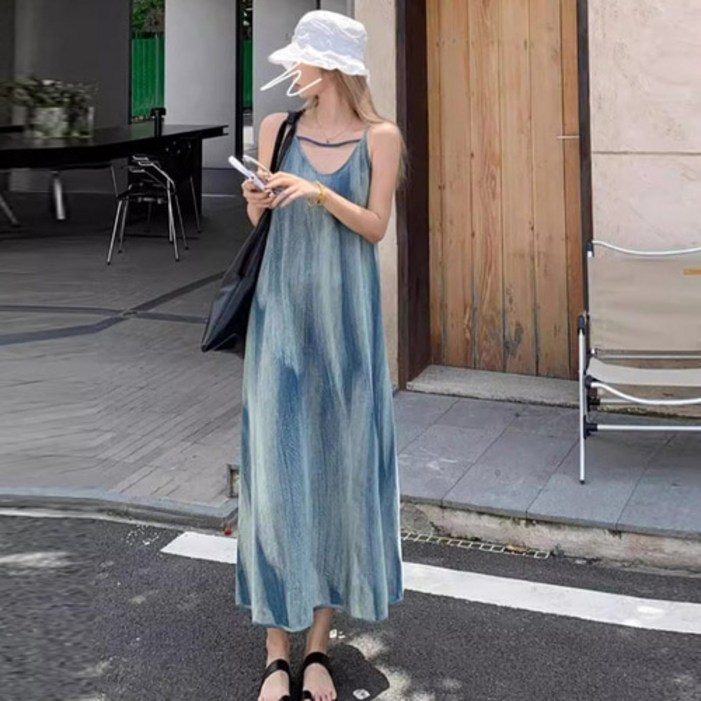 유니크유니스 잉크블루 롱원피스