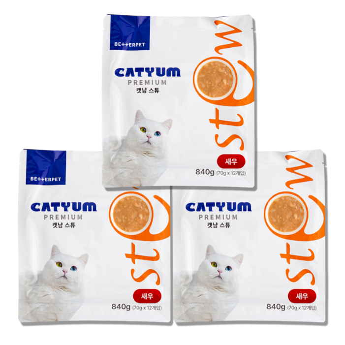 베러펫 캣냠 고양이습식사료 고양이사료 주식 스튜, 70g, 36개, 새우