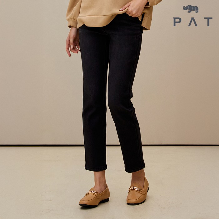 PAT 여성 울밴드 일자핏 밍크본딩 데님1I82601