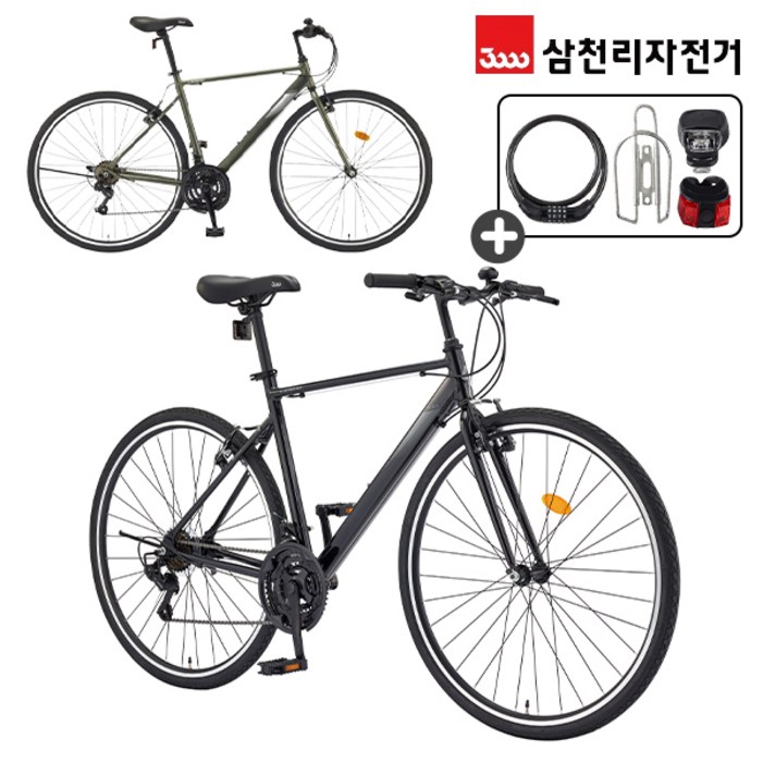 삼천리 완조립 2024 토러스 700C 21단 청소년 성인 입문용 알루미늄 하이브리드 자전거, 24년형블랙