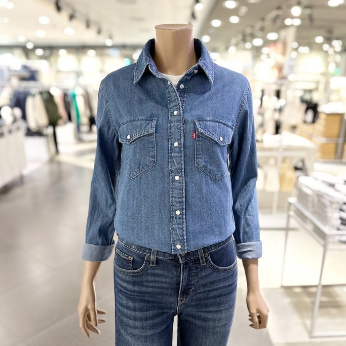 L E V I S 여성 웨스턴 핏 데님셔츠 3종 오리지널 스타일 빅사이즈 167860017 NC강서 리바이스 무료배송