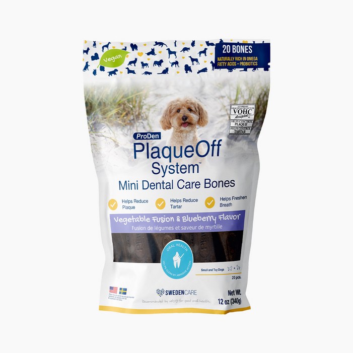 프로덴 플라그오프 미니 덴탈케어본 강아지 양치껌칠면조 터키츄링 4개, 3개, 340g, 혼합야채블루베리