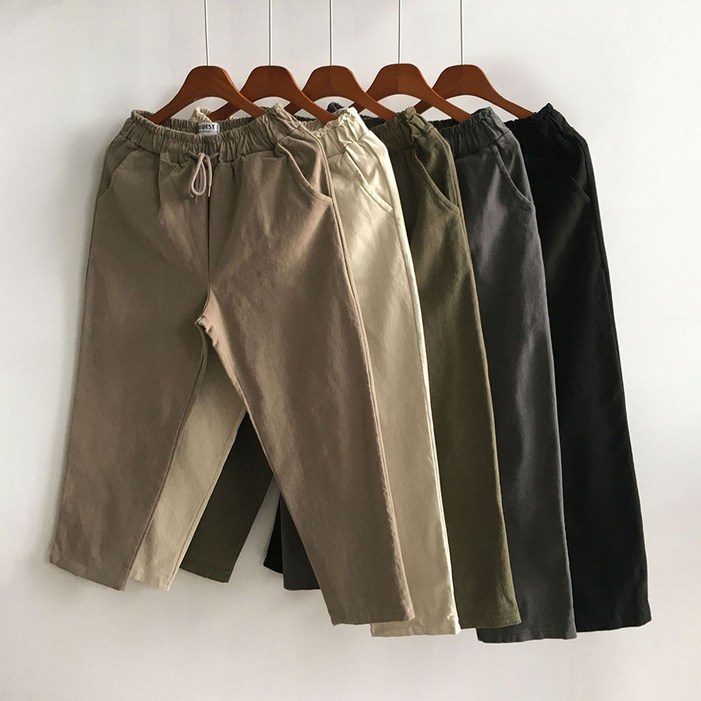 벙커 남자 겨울 기모 스판 편한 와이드 밴딩 팬츠