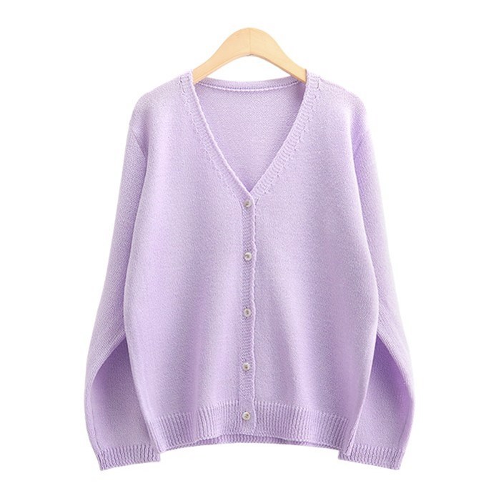 크러스트 기본 브이넥 니트 가디건 1color