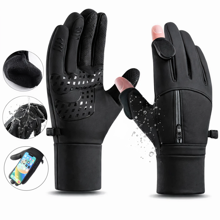 리프드랍 바이크 플립형 스마트폰 터치 기모 오픈핑거 방한 오토바이 장갑