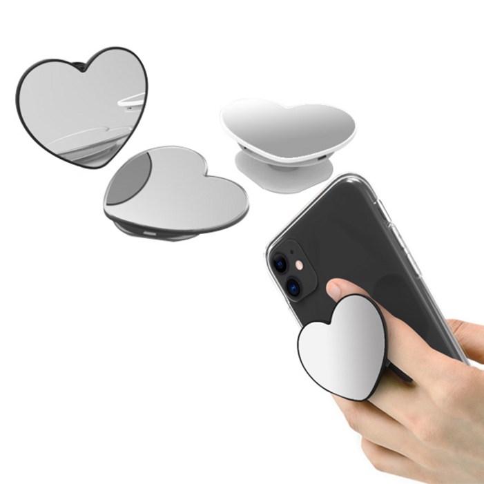 프리모 하트 글라스 거울미러 핑거그립 휴대폰 국산 스마트폰톡