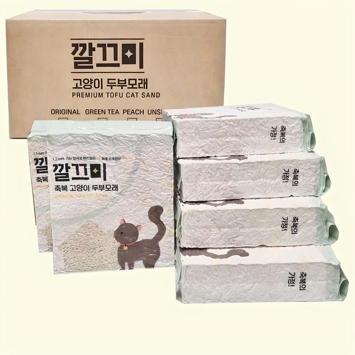 고양이두부모래 1.5mm 극세사입자, 8L, 6개, 무향 고양이두부모래 1.5mm 극세사입자, 8L, 6개, 무향