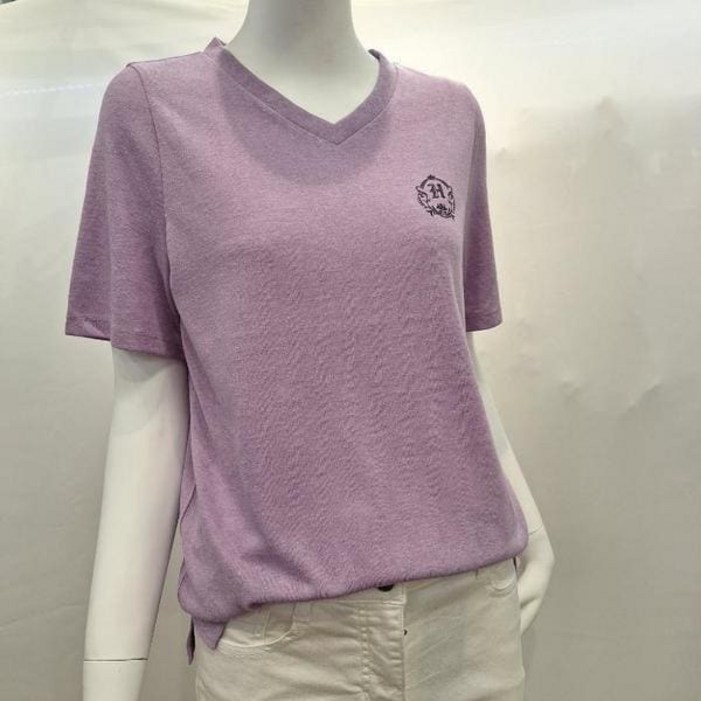 백화점 올리비아하슬러 니트 브이넥 슬럽 티셔츠 OHEMTS907 S34761528 114427