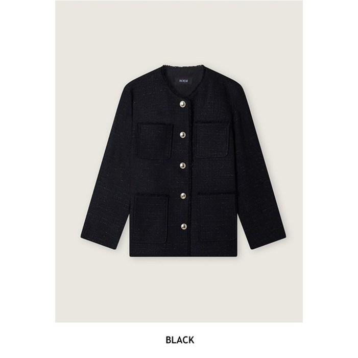 로엠 여성용 미디 트위드 자켓