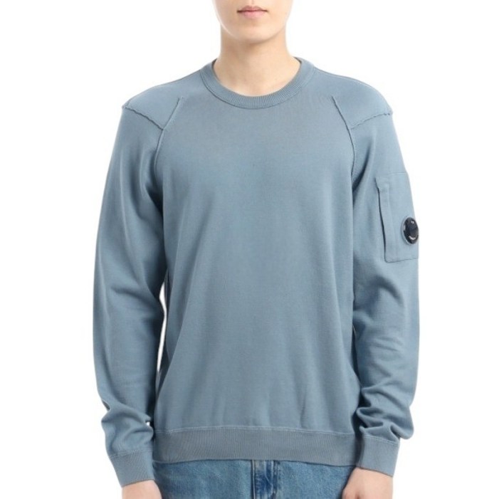 공식정품 CP컴퍼니 25SS 남성 맨투맨 씨 아일랜드 크루넥 렌즈 니트 티셔츠 스토미웨더