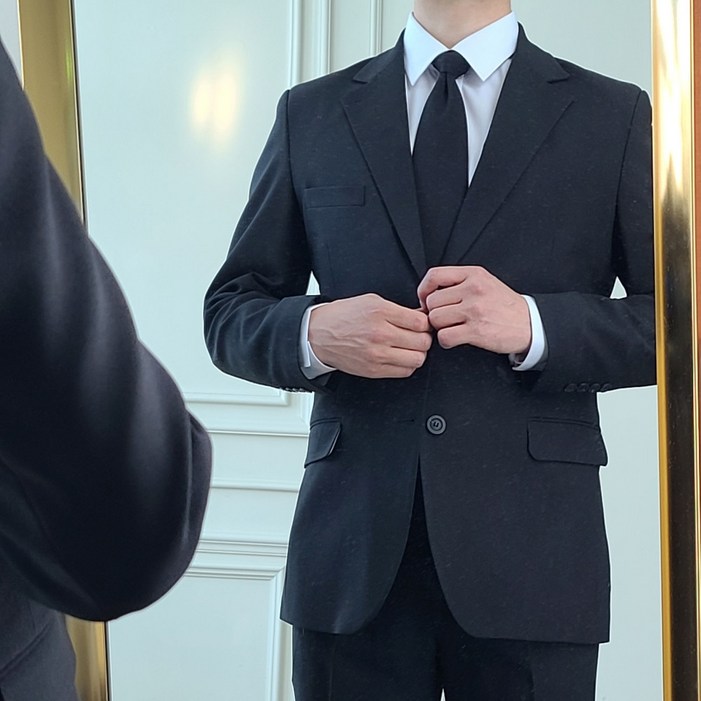 오전주문 당일출발 가성비 스판 빅사이즈 장례식 검정 정장 세트