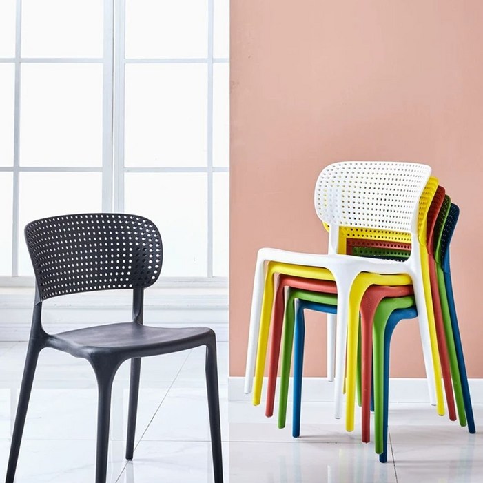포인트 의자 플라스틱 북유럽 카페 식탁 체어 디자인 그레이