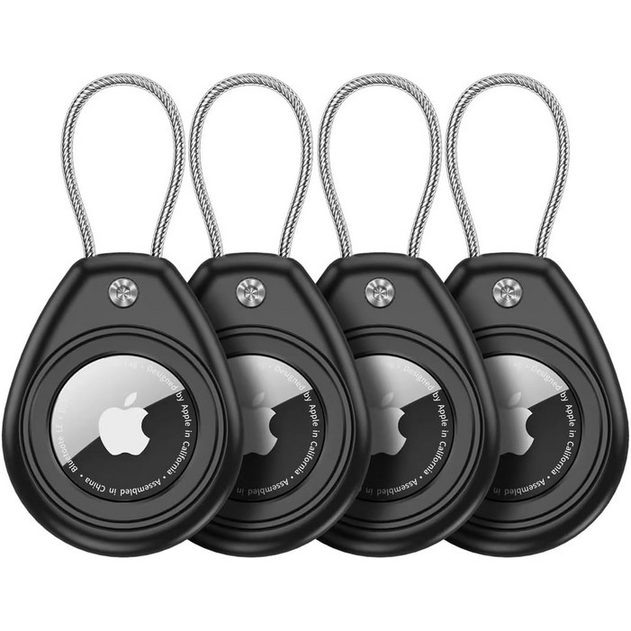 IP68 방수 스크린 보호 필름 내장 에어태그 키링 케이스 애플 에어태그 GPS 트래커용 4P 세트, 1개