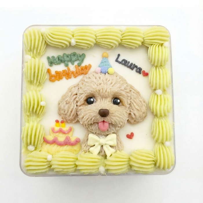 [블랭크인] 강아지 얼굴 생일 큐브케이크 택배가능