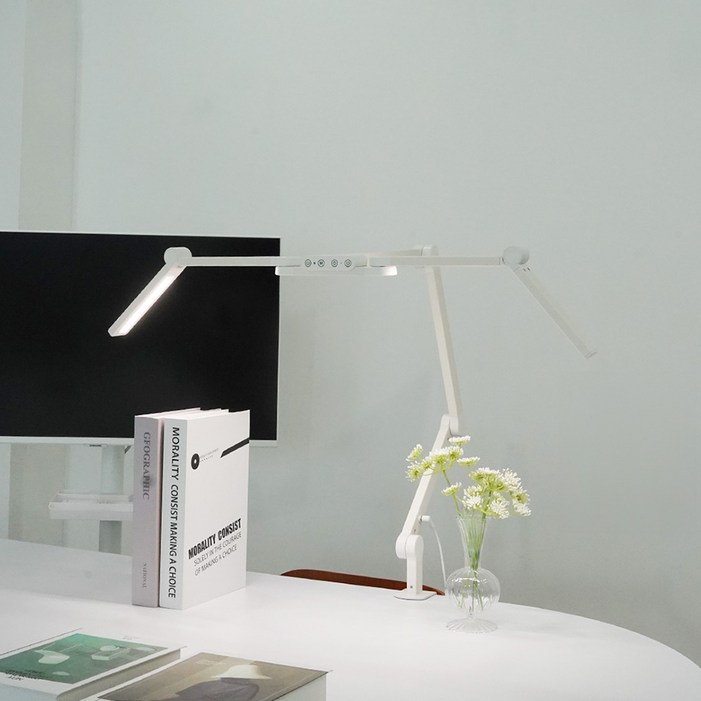 룩스베러 STDL04 스탠드 삼성 시력보호 와이드 책상스탠드, 화이트