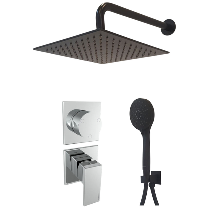 트리미 매립 해바라기수전 Q30 4BC2NN SET A 매트블랙 레인샤워기, 1개