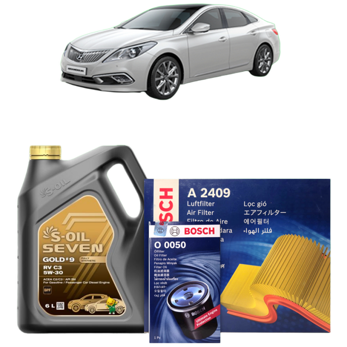 그랜저 (HG) 3.0 가솔린 엔진오일세트 세븐골드 9 RV C3 5W30