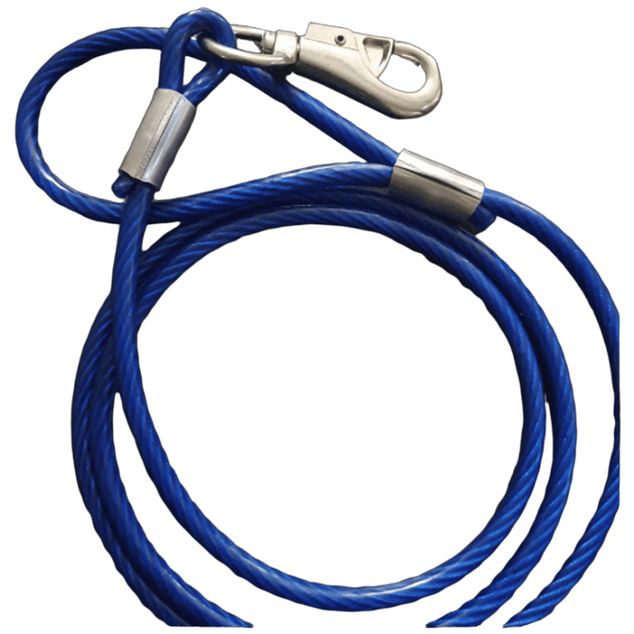 국산 코팅 와이어 개줄 8mm 8파이 파랑 1.8m 와야  애견 줄 리드줄