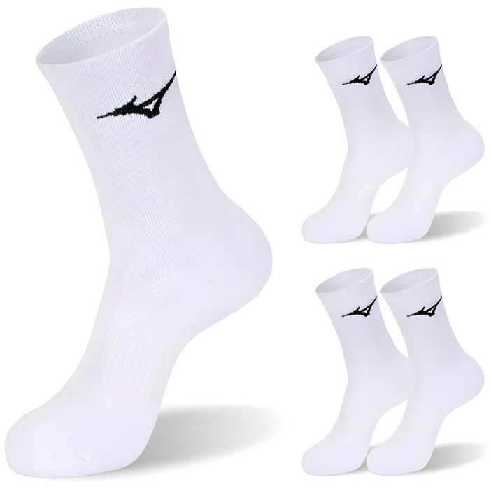 미즈노 컴피트 더블 쿠션 크루 스포츠 양말