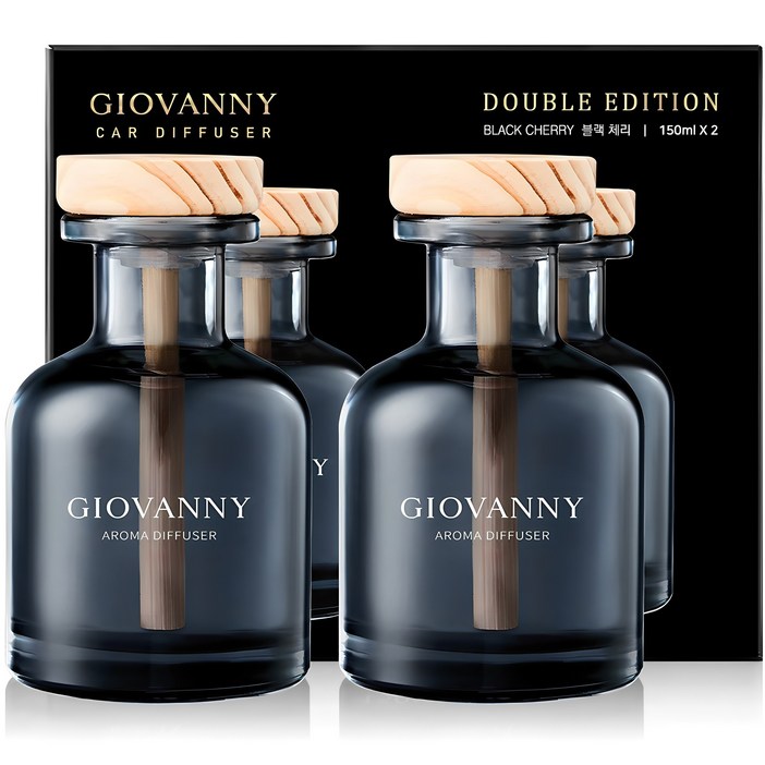 GIOVANNY 차량용 디퓨저 150ml, 블랙 체리, 2개