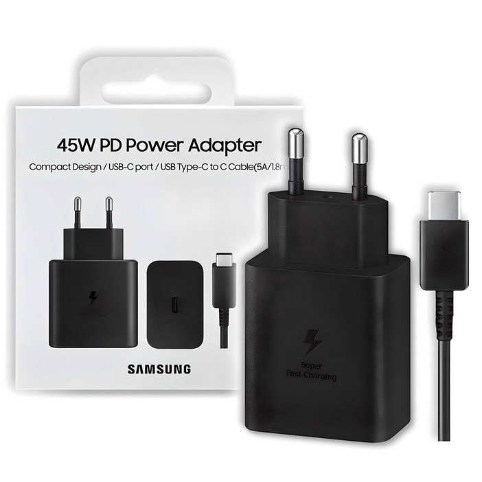 삼성전자 45W PD 초고속 충전기 절전형 + USB C to C 케이블 1.8m 세트