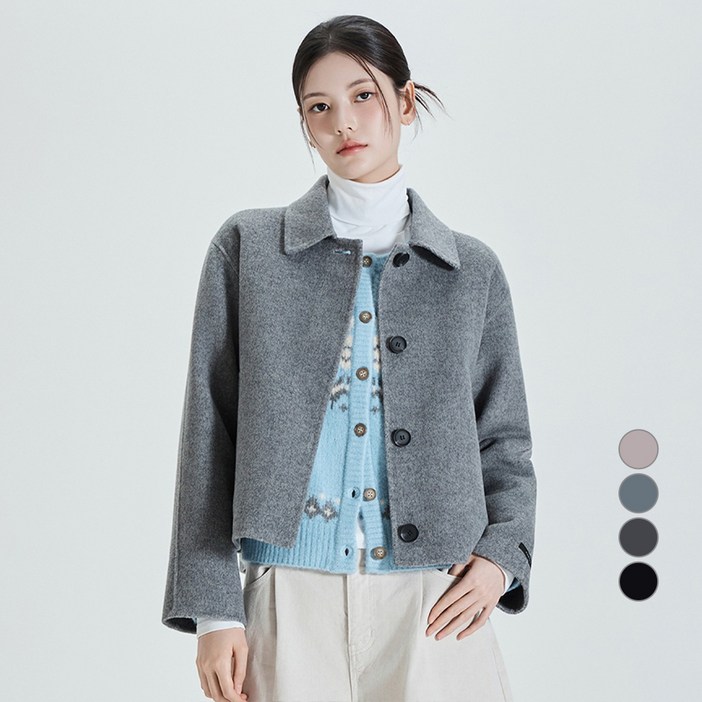 미쏘 여성용 핸드메이드 스탠카라 자켓