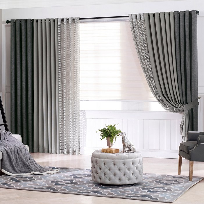 지나송 리즈 도비 암막커튼 세트