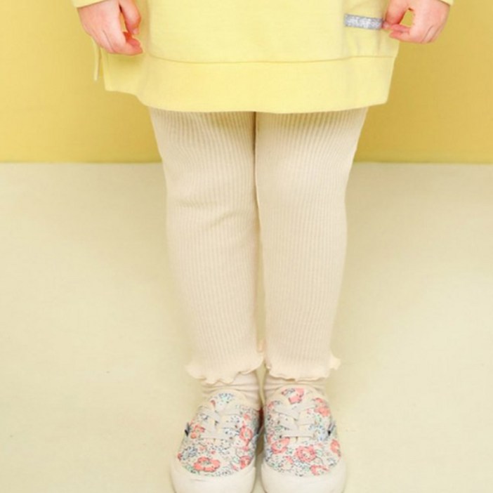 젤리스푼 여아용 심플리 웨이브 골지 레깅스