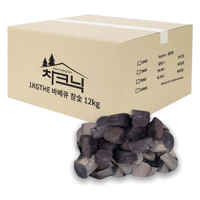 차크닉 1KGTHE 캠핑용 바비큐 참숯, 12kg, 1개 차크닉 1KGTHE 캠핑용 바비큐 참숯, 12kg, 1개