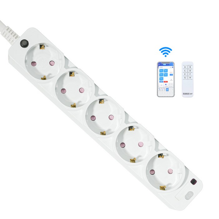 라맥스 유선형 스마트 멀티탭 5구 RPG-450C, 2m, 화이트, 1개