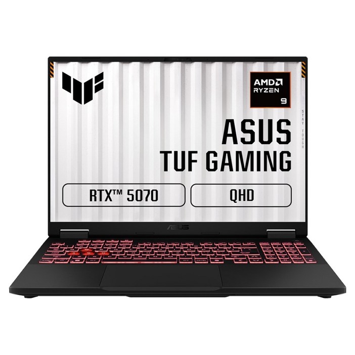 에이수스 2025 TUF 게이밍 A16 라이젠9 라이젠 8000 시리즈 지포스 RTX 5070, 예거 그레이, 512GB, 16GB, Free DOS, FA608PPQT028