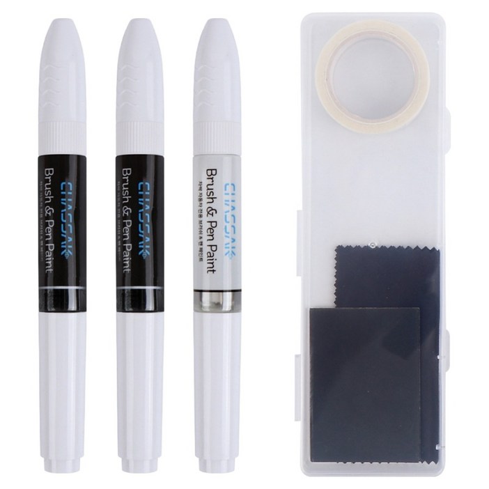 차싹 기아 순정형 자동차 붓펜 페인트 컬러  펄색  투명  전용키트, 1세트, SWP 스노우화이트펄,펄색,투명 붓펜