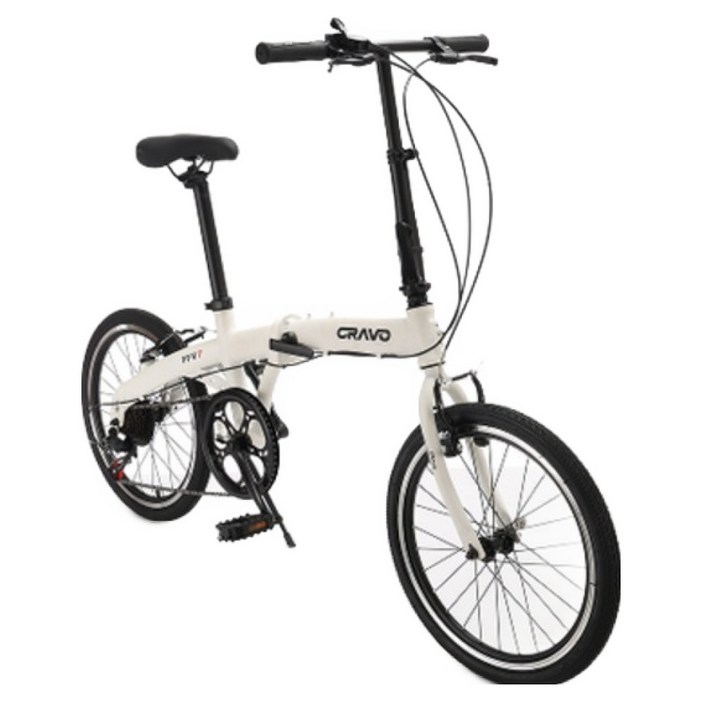 시마노 크라보 FFV7 미니벨로 시마노 7단 접이식 자전거, 화이트, 153cm, 1개